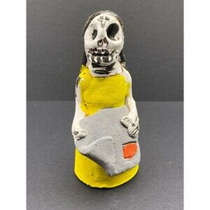 Vintage Die De Los Muertos Muneca Yellow Josefina Aguilar  - Free Shipping